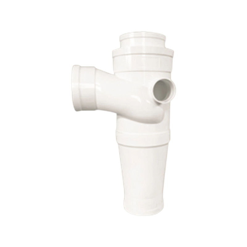 Cruz vertical izquierda-derecha de PVC Swirl Single Stack - Conexión de soldadura con disolvente